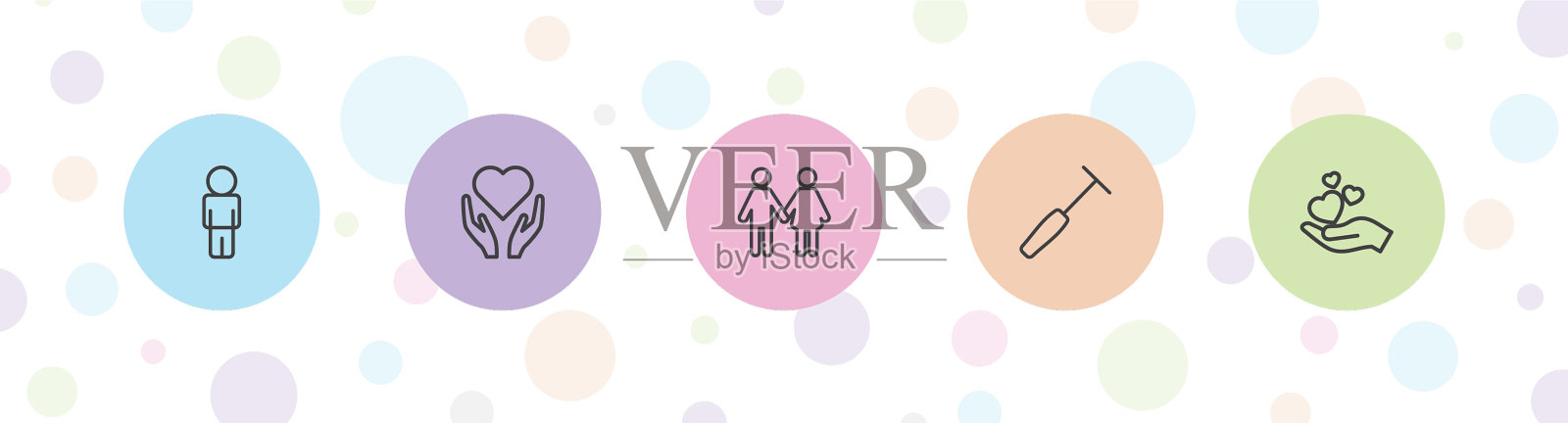 5人的图标插画图片素材