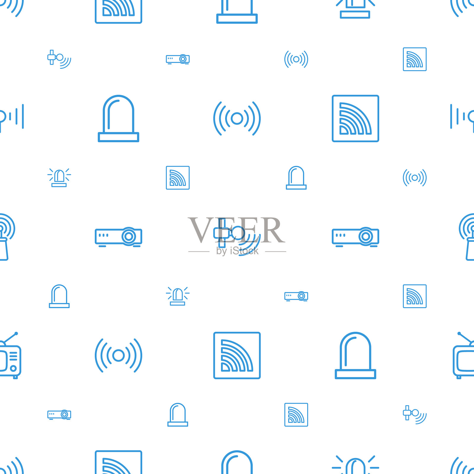 信号图标图案无缝白色背景图标素材