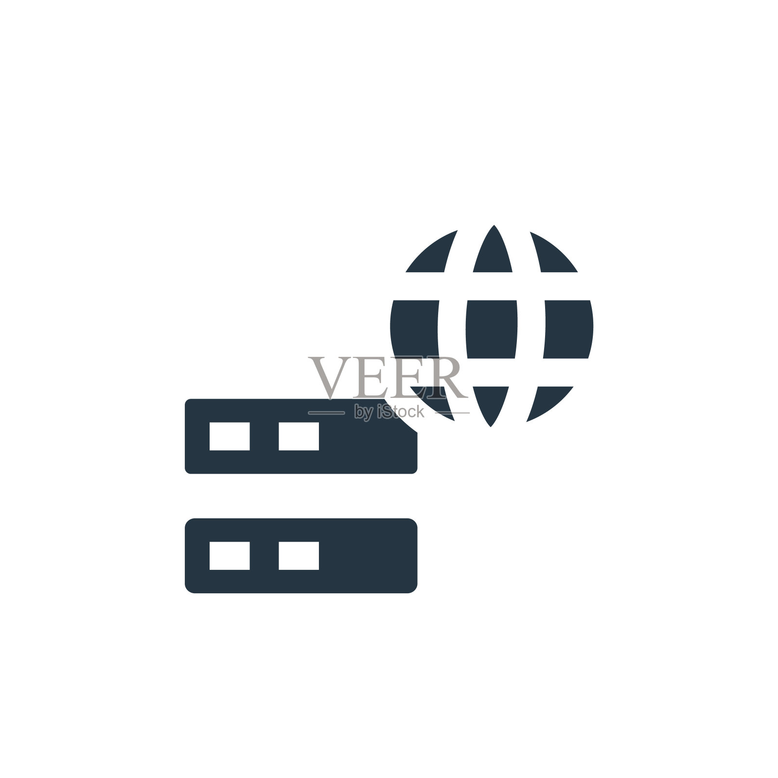 数据服务器图标。字形数据服务器图标，用于网站设计和移动，应用程序开发，打印。数据服务器图标从充满云计算收集孤立的白色背景。图标素材