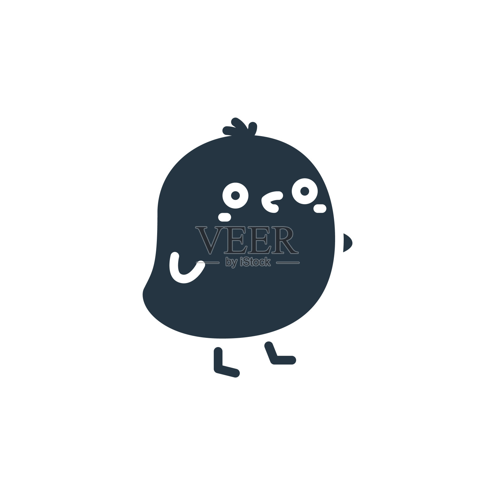 小鸡图标。字形小鸡图标为网站设计和移动，应用程序开发，打印。小鸡图标从填充复活节头像收集孤立的白色背景。插画图片素材