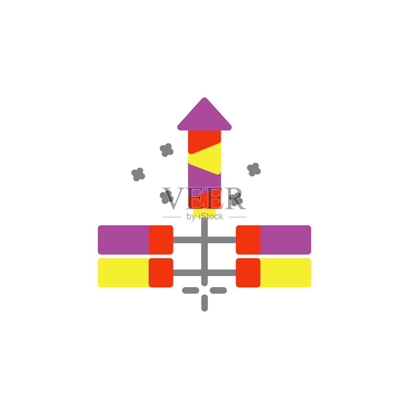 鞭炮平图标嘉年华和工具上的白色图标素材