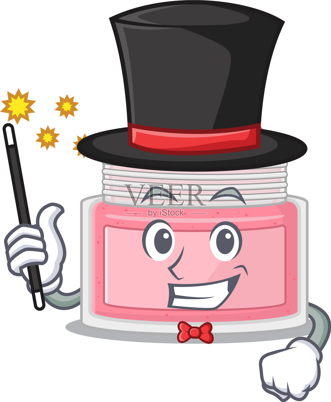 一个聪明的魔术师身上擦漫画风格的设计插画图片素材