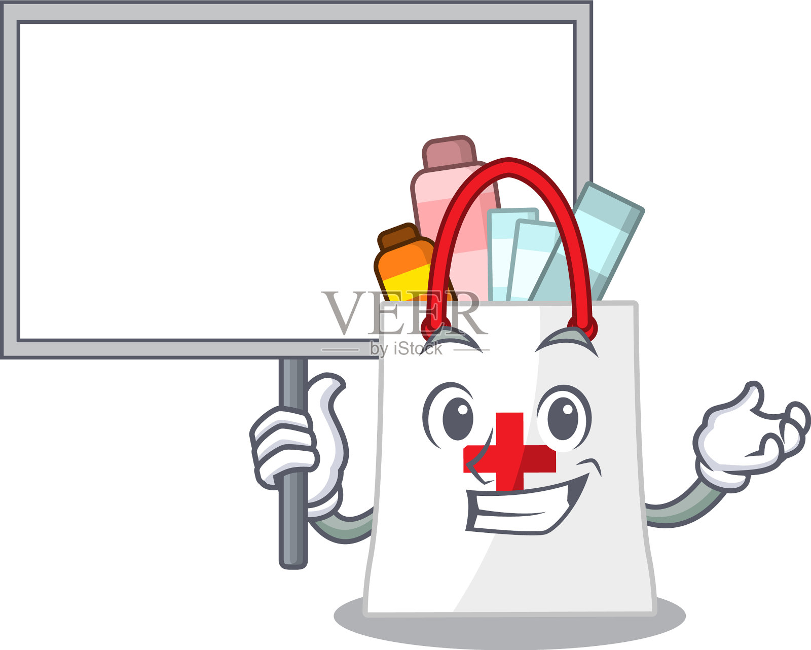 卡通图片药品购物袋吉祥物插画图片素材