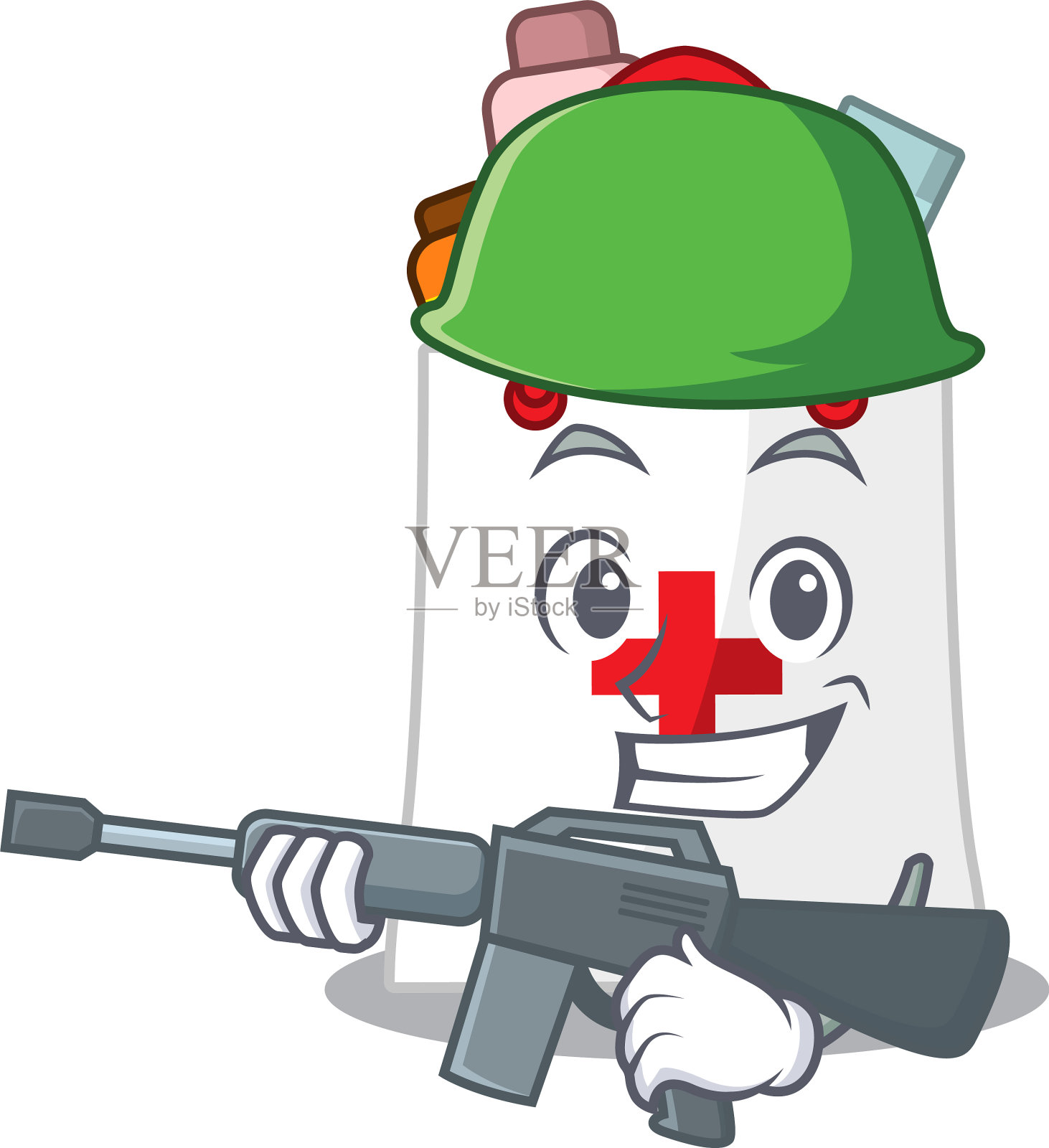 卡通图片：军队药物购物袋插画图片素材