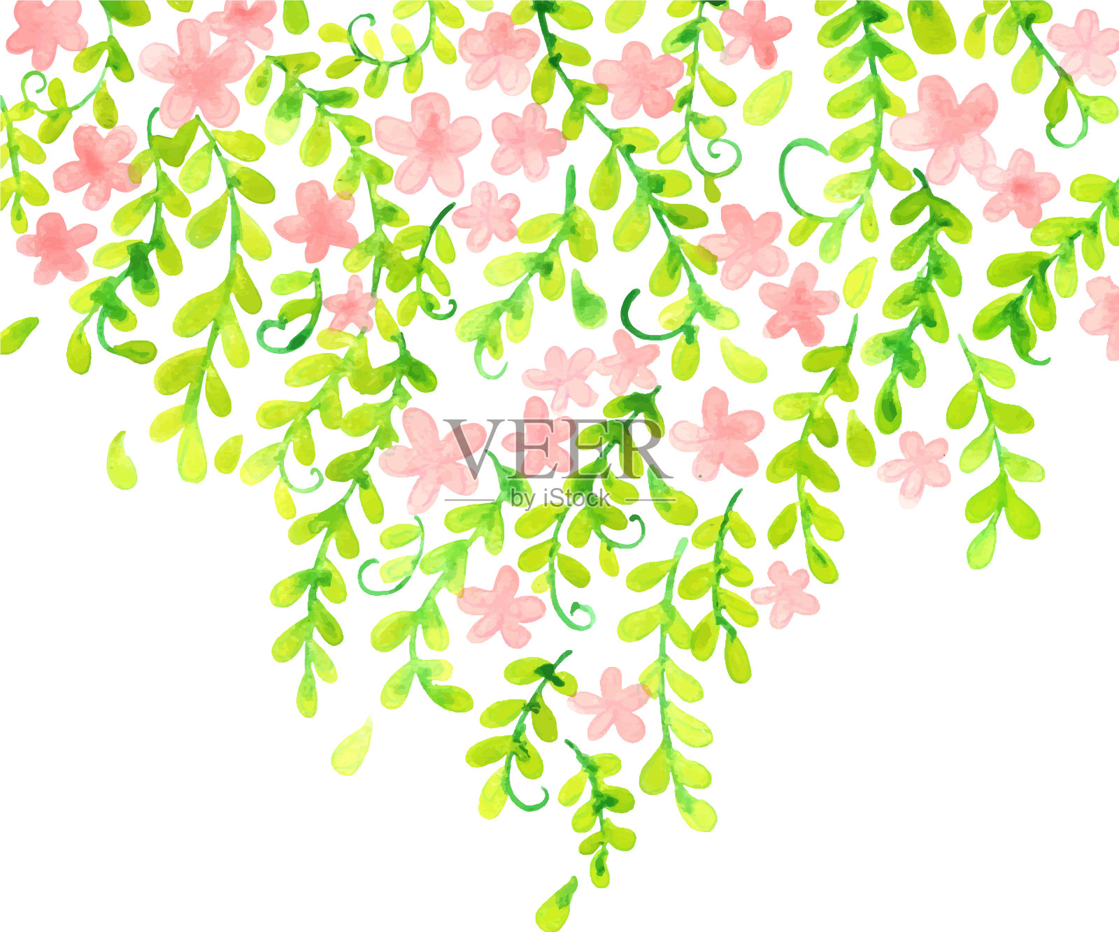 常青藤粉花架的婚礼活动插画图片素材