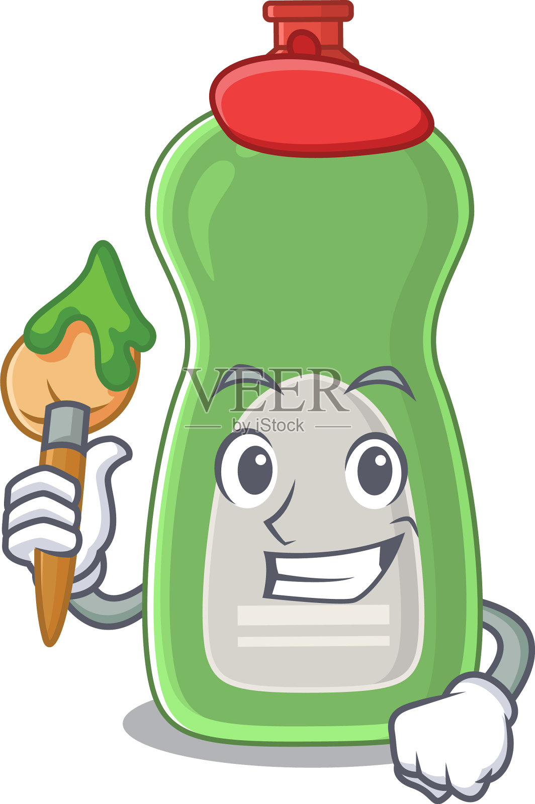 洗碗液艺术家卡通画风格插画图片素材