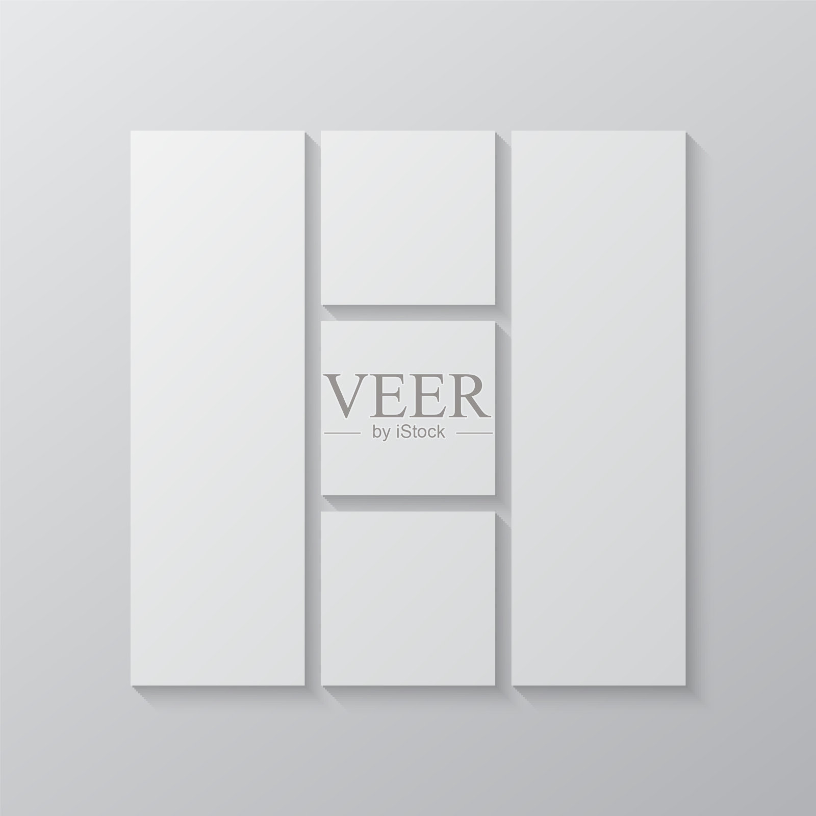 空拼贴板五张照片插画图片素材