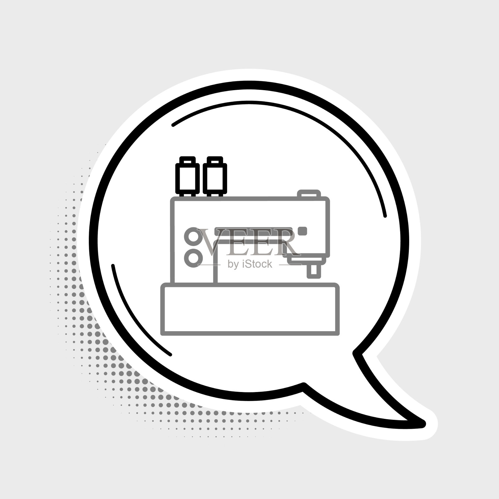 线缝纫机图标孤立在灰色上插画图片素材