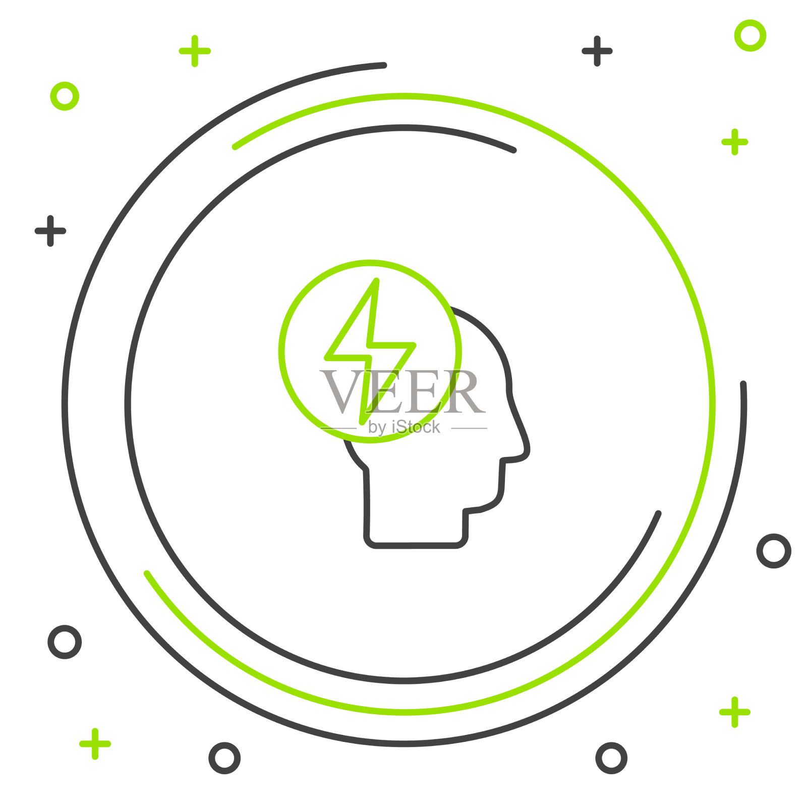 线人头和电气符号图标隔离插画图片素材