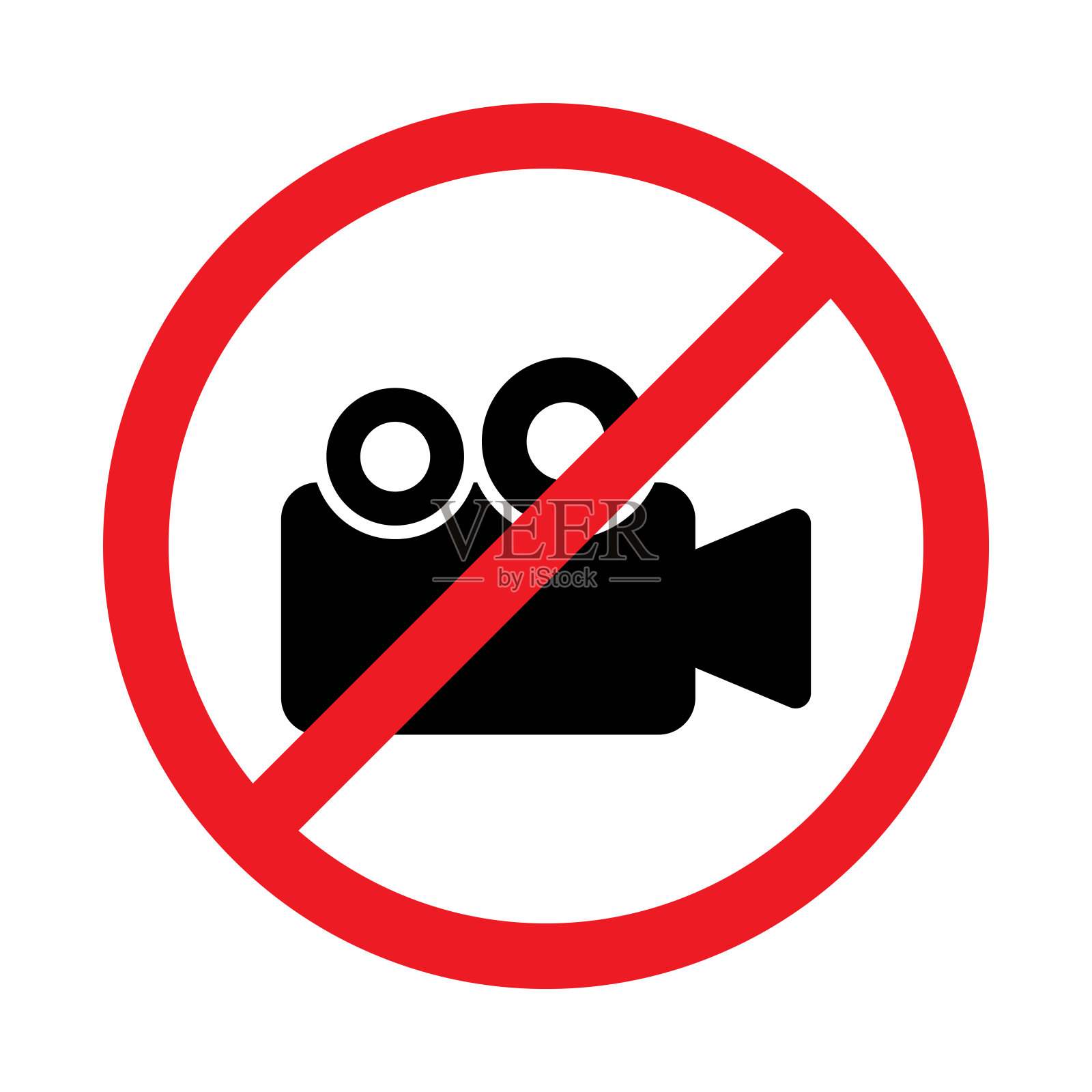 无录像标志图标矢量插画图片素材