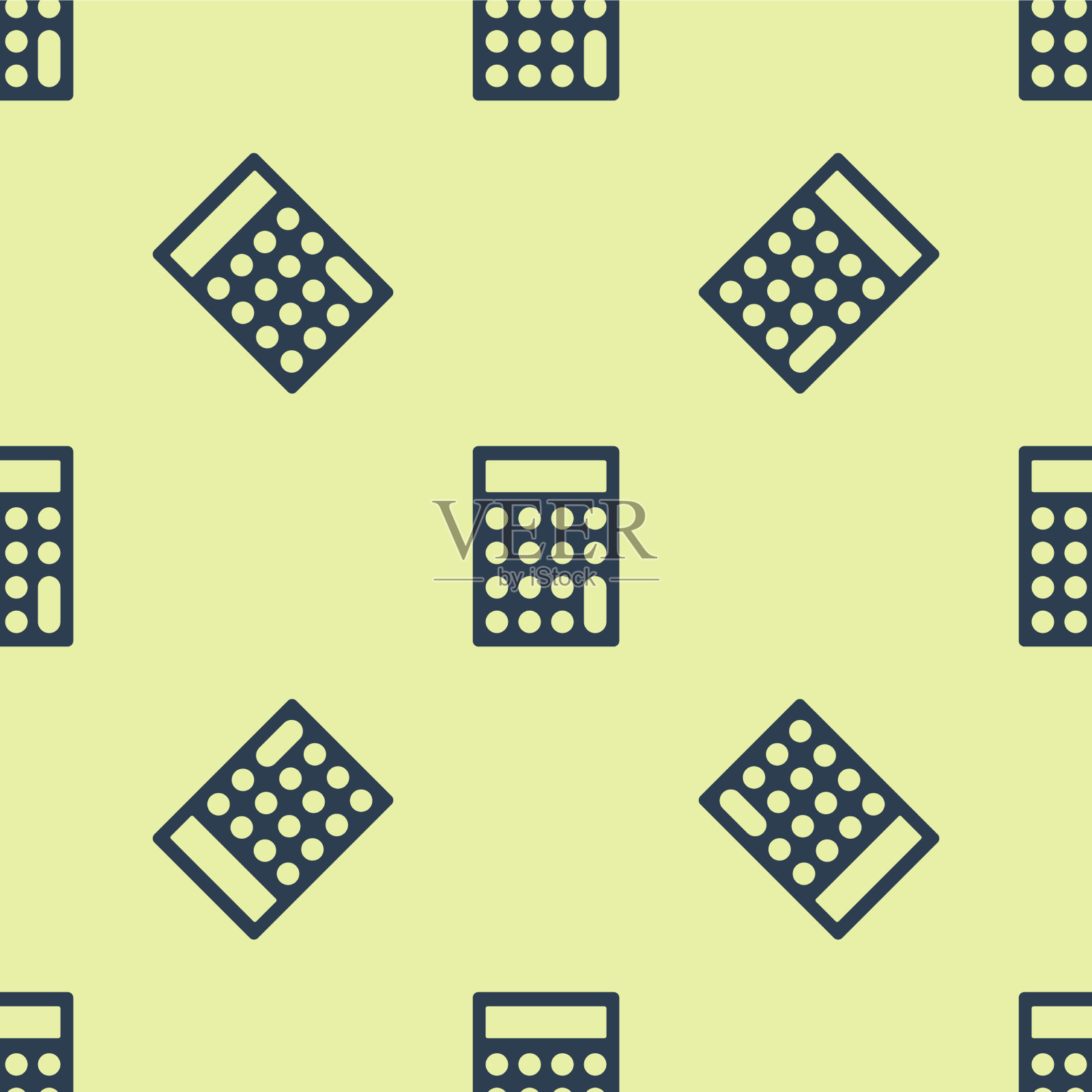 蓝色计算器图标隔离无缝模式插画图片素材