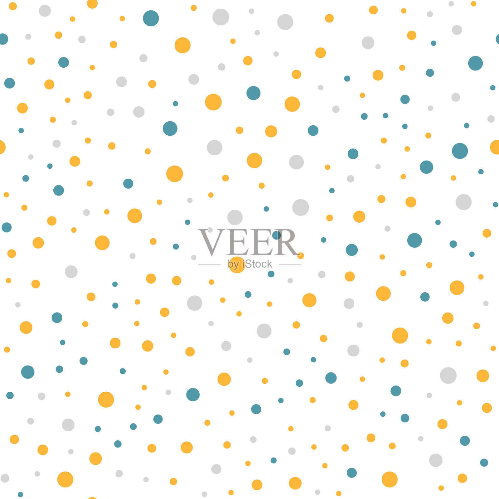 彩色圆点无缝图案，圆点随意插画图片素材