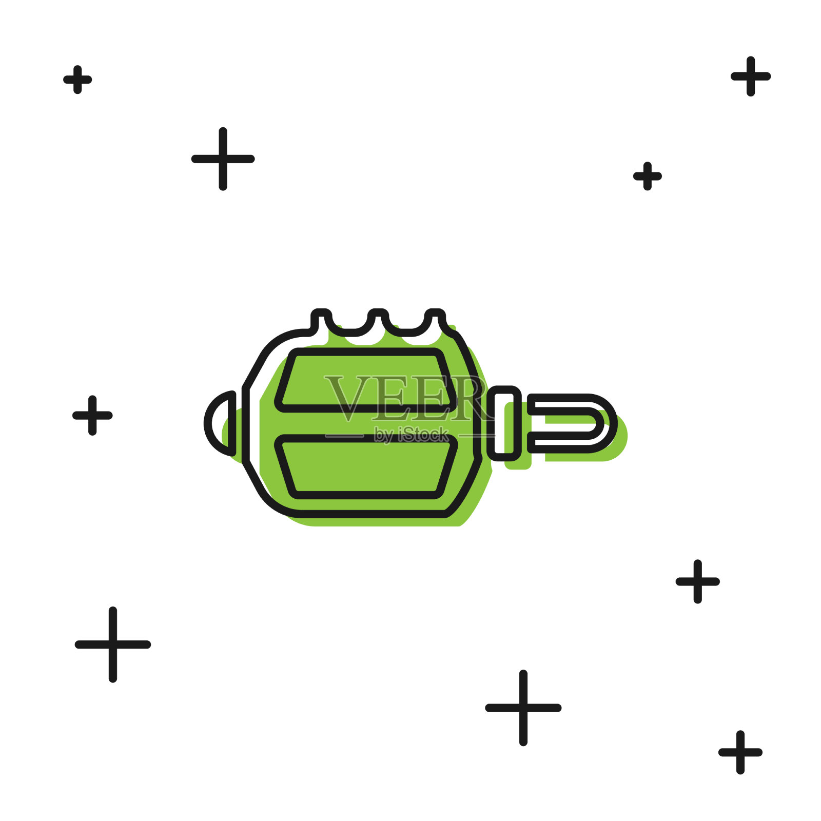 黑色自行车踏板图标隔离在白色插画图片素材