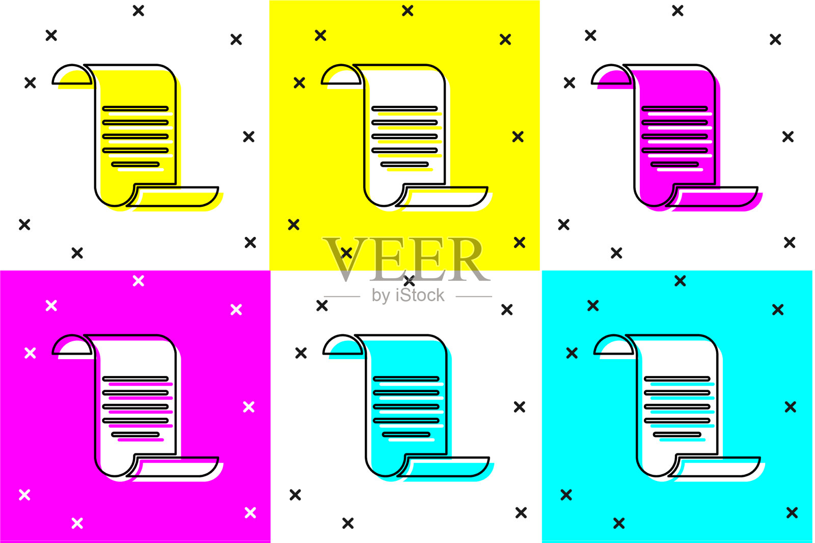 设置文件与屏蔽图标隔离的颜色图标素材