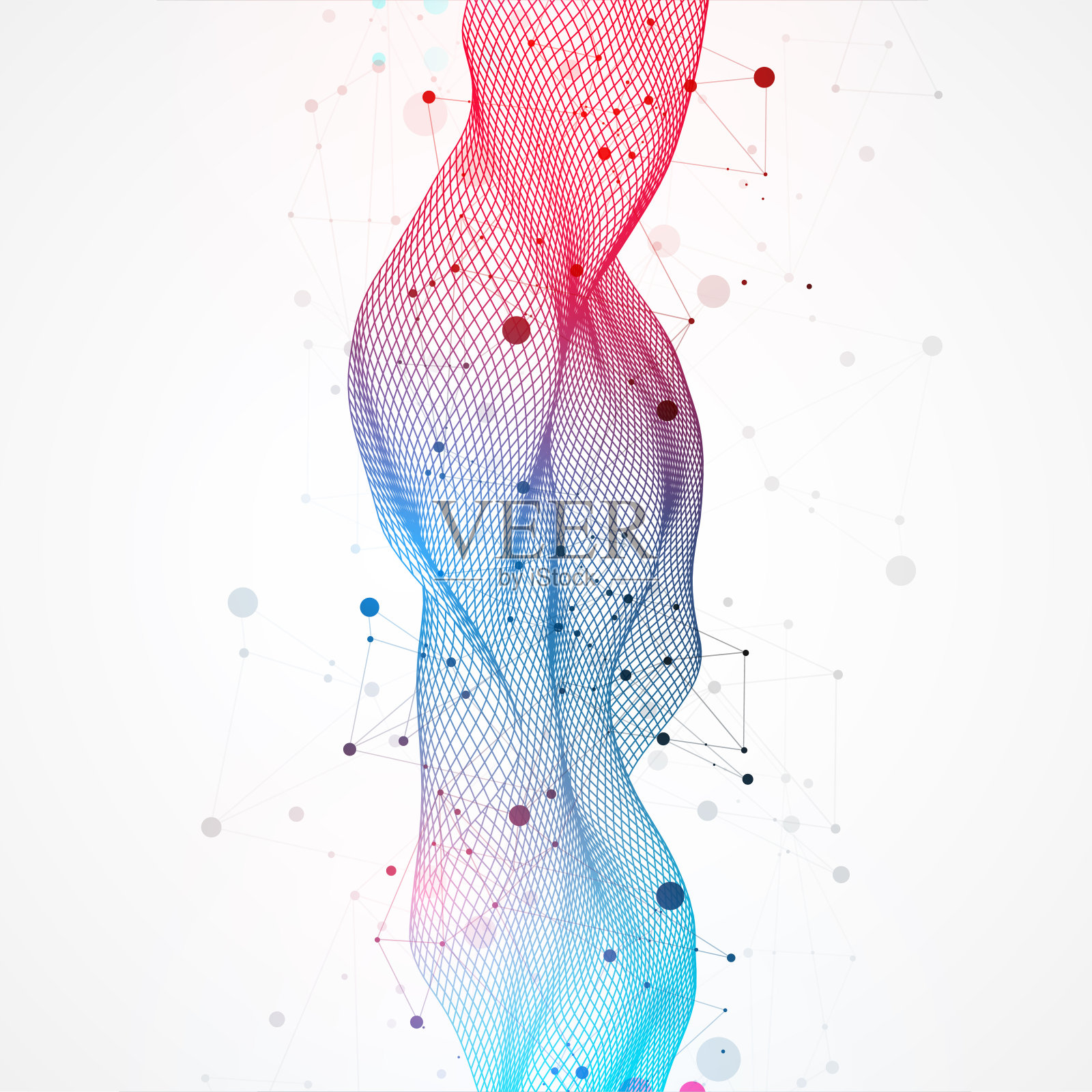 线框波。时尚的流体封面设计，具有丛状效果。技术背景。插画图片素材