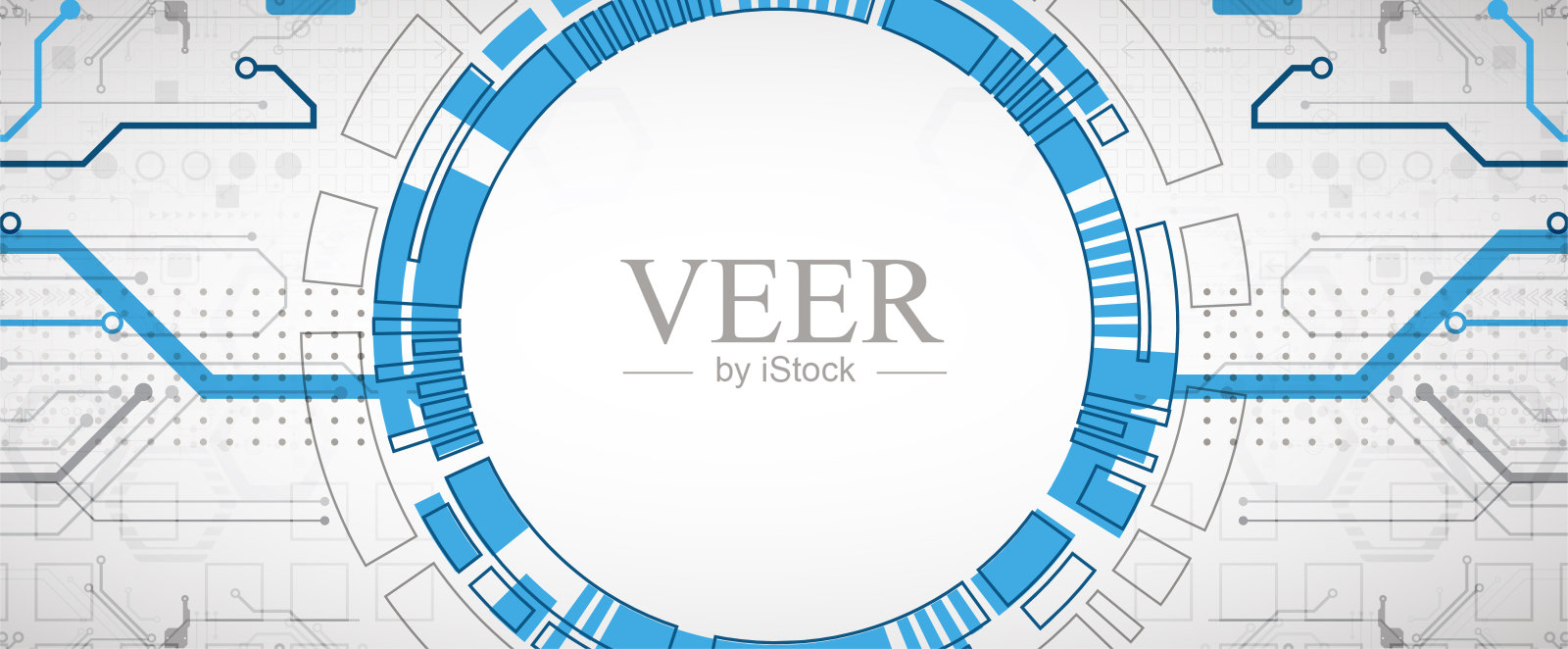 抽象的技术概念。电路板，高电脑色背景。矢量插图与空间的内容，网页模板，商业技术演示。插画图片素材