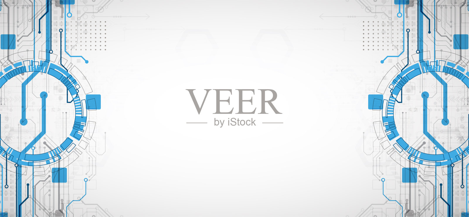 抽象的技术概念。电路板，高电脑色背景。矢量插图与空间的内容，网页模板，商业技术演示。插画图片素材