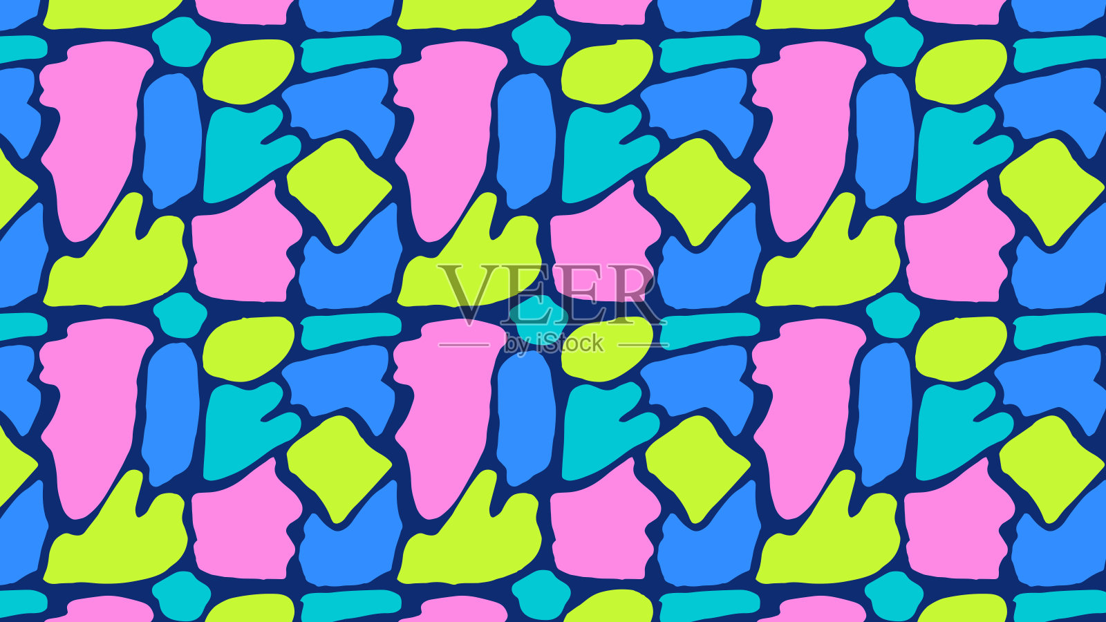 复古有机形状图形图案插画图片素材