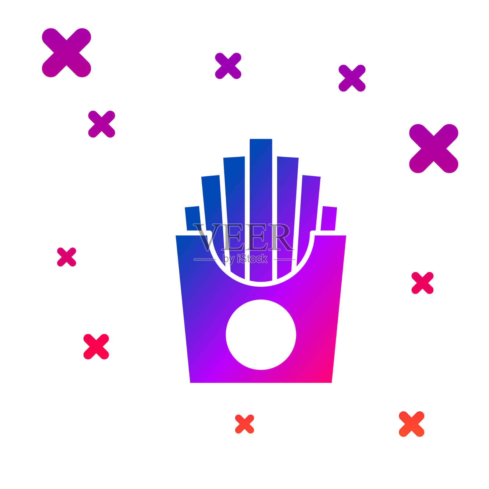 用纸箱包装的土豆和炸薯条插画图片素材