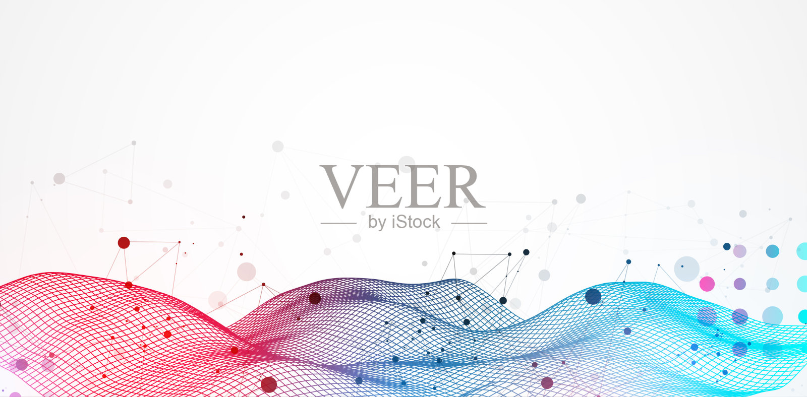 线框波。时尚的流体封面设计，具有丛状效果。技术背景。插画图片素材