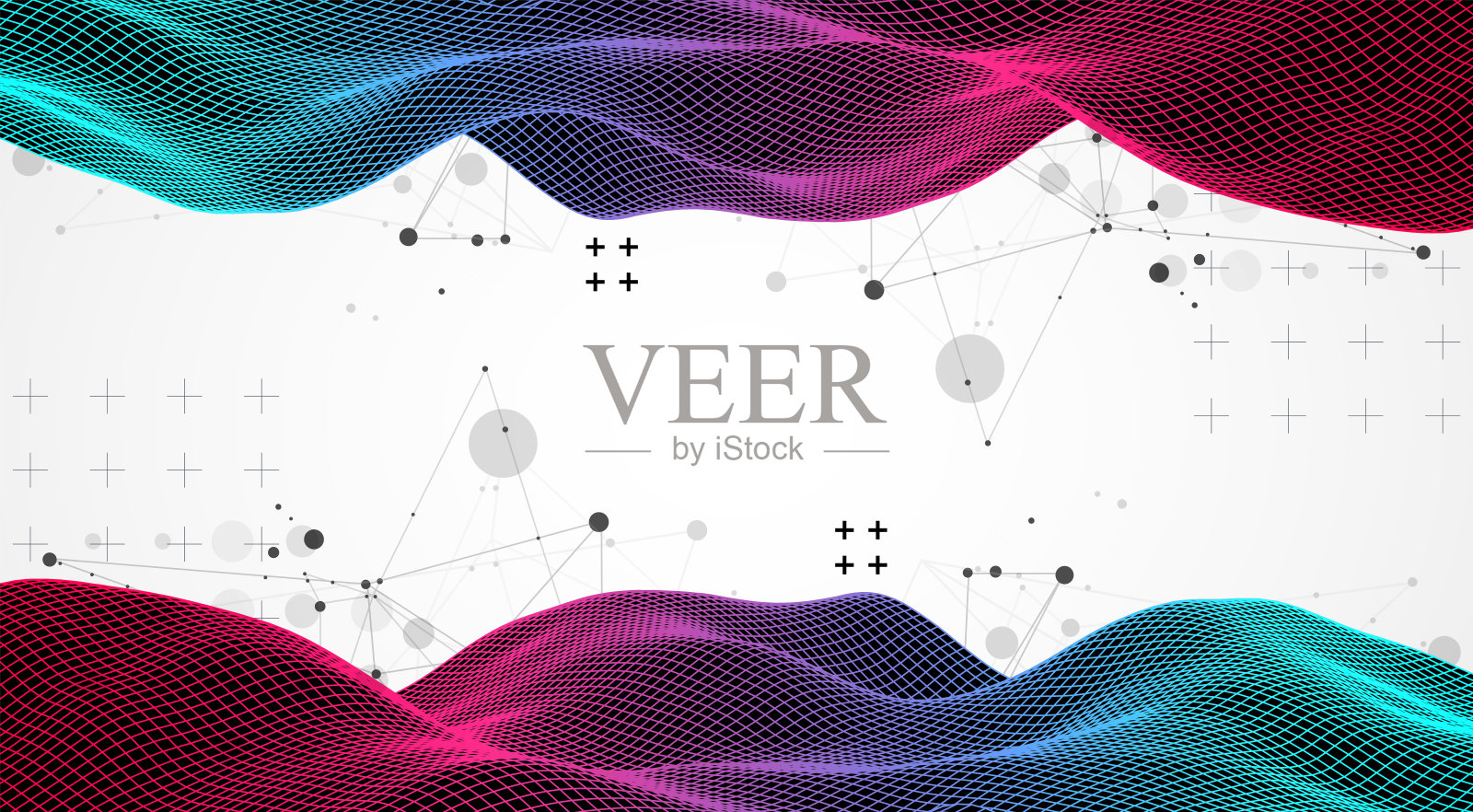 线框波。时尚的流体封面设计，具有丛状效果。技术背景。插画图片素材