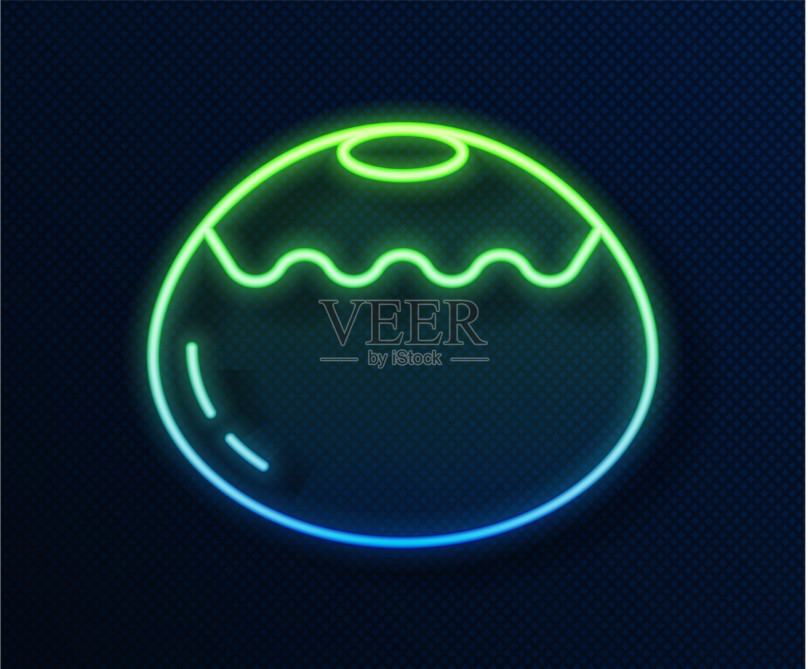 发光的霓虹线犹太糖果面包店的图标插画图片素材