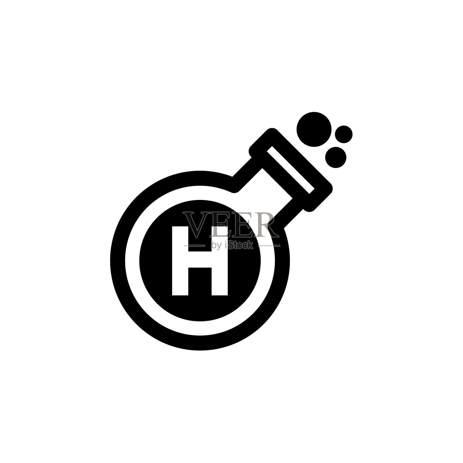 矢量黑瓶标志字母H插画图片素材