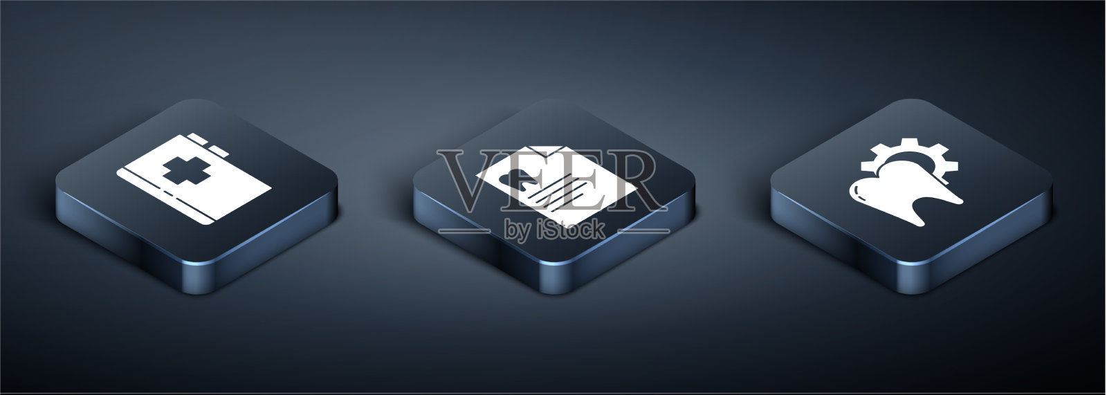 设置等距剪贴板与牙卡牙图标素材