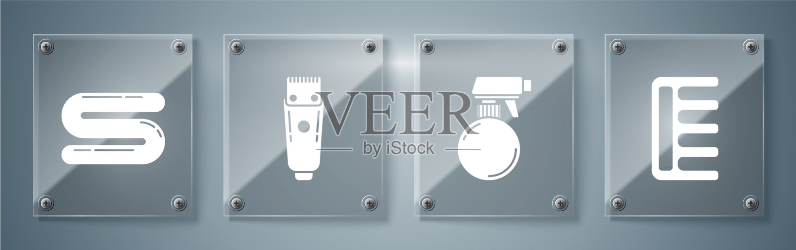 设发刷、发型师、手枪、喷瓶图标素材