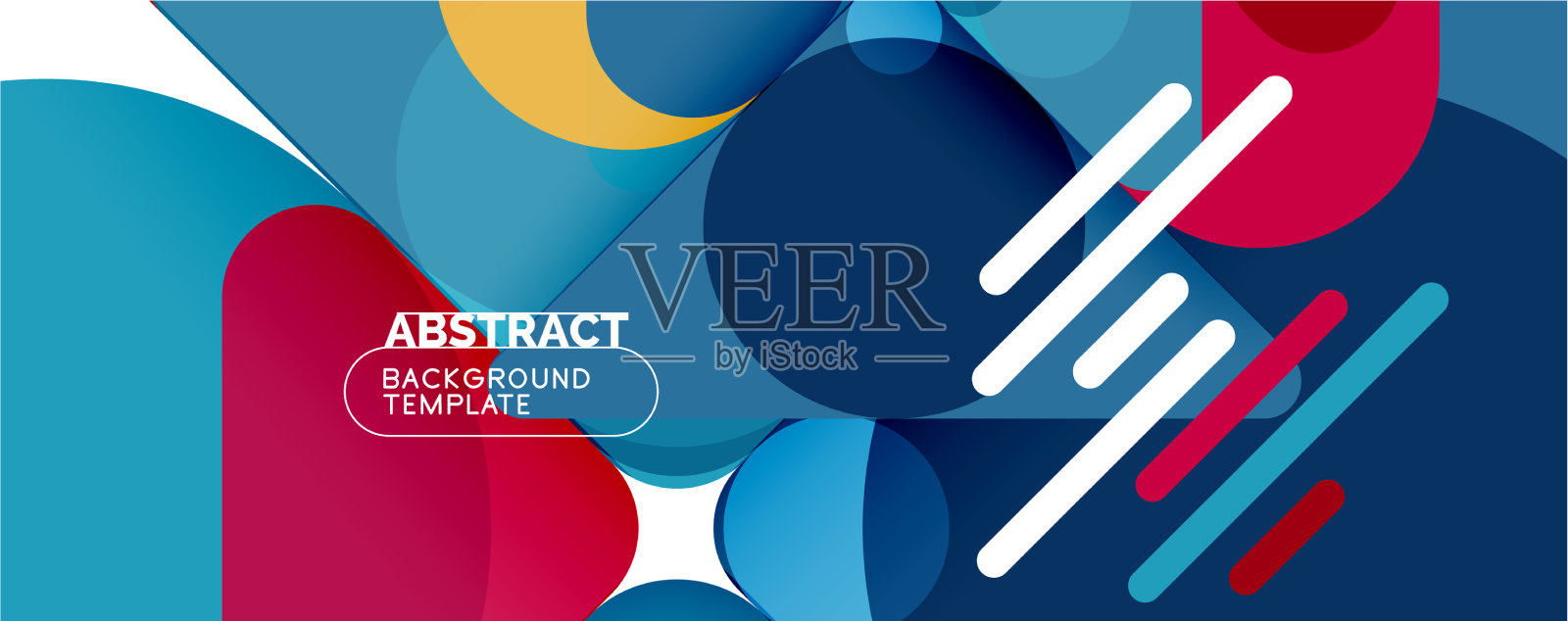 现代几何圆形和动态线条插画图片素材