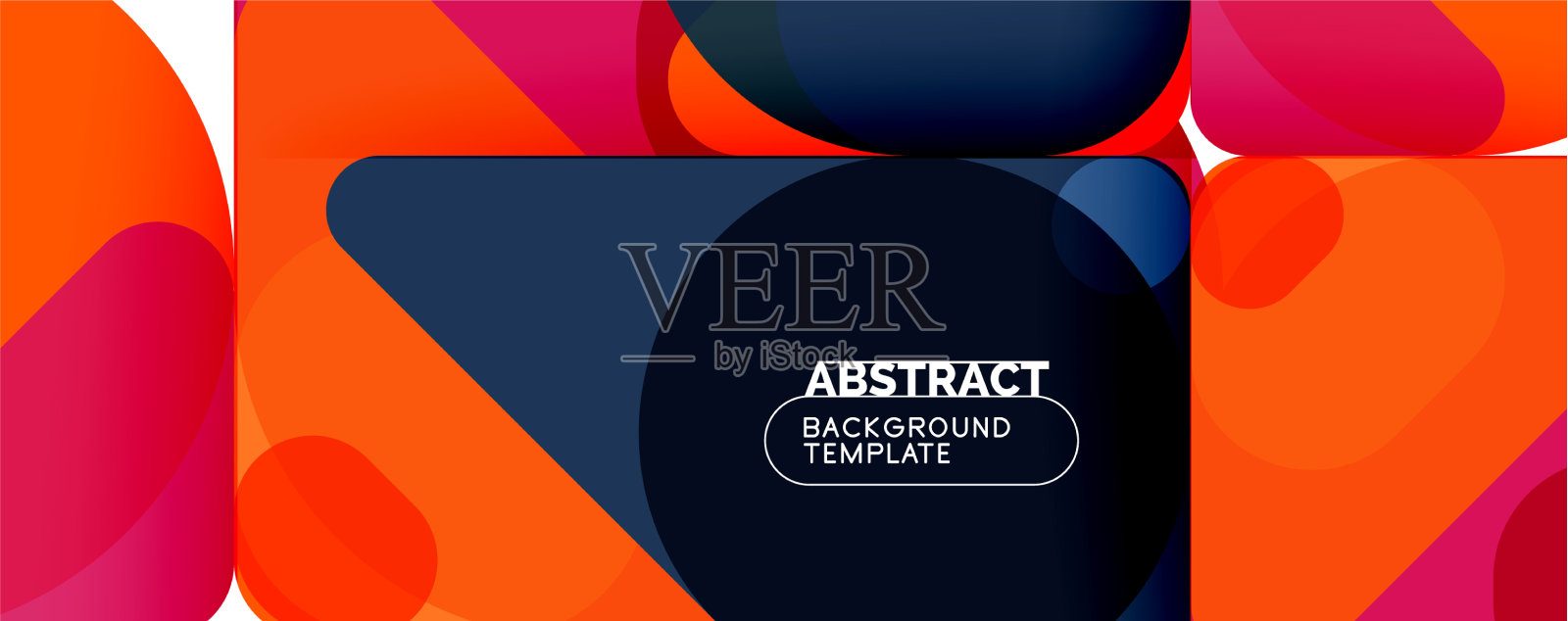 平面的几何圆形形状和动态的线条插画图片素材