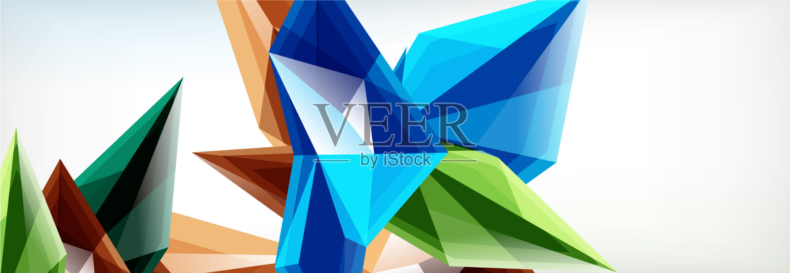 三维三角形和金字塔抽象插画图片素材