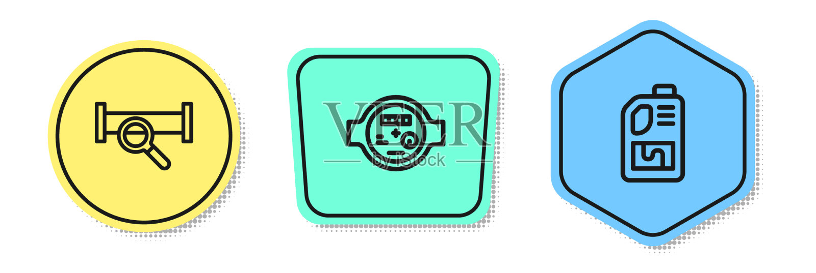 成套工业金属水管水表及图标素材