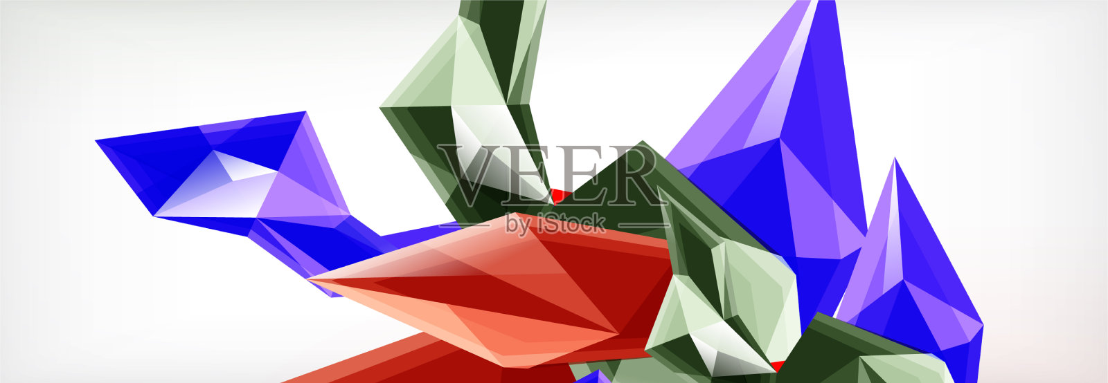 三维三角形和金字塔抽象插画图片素材