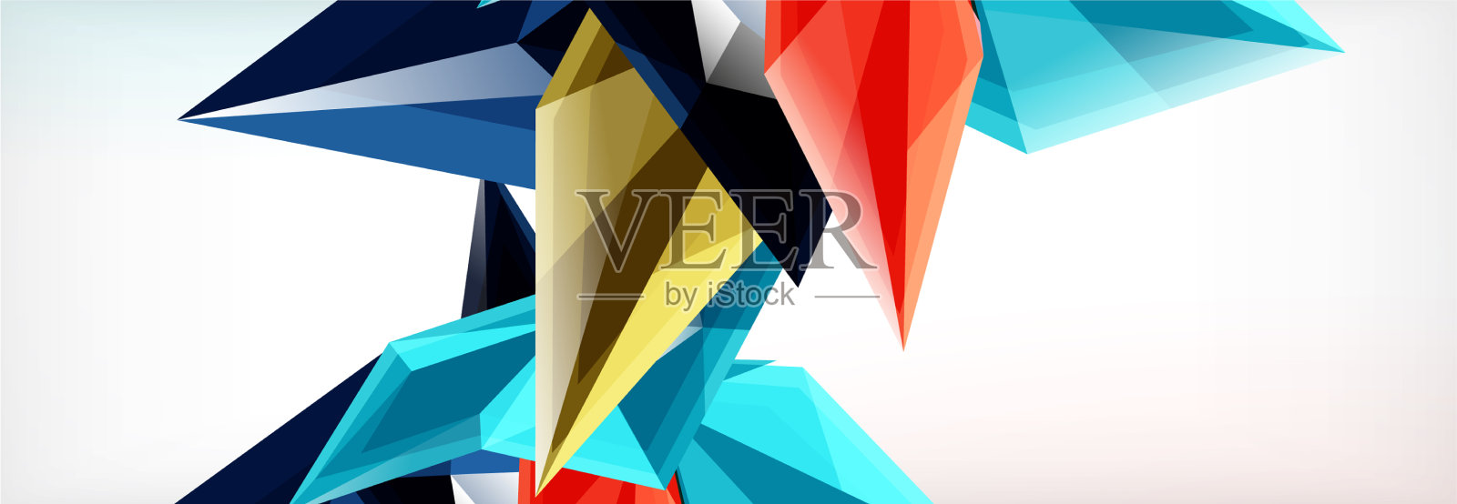 三维三角形和金字塔抽象插画图片素材