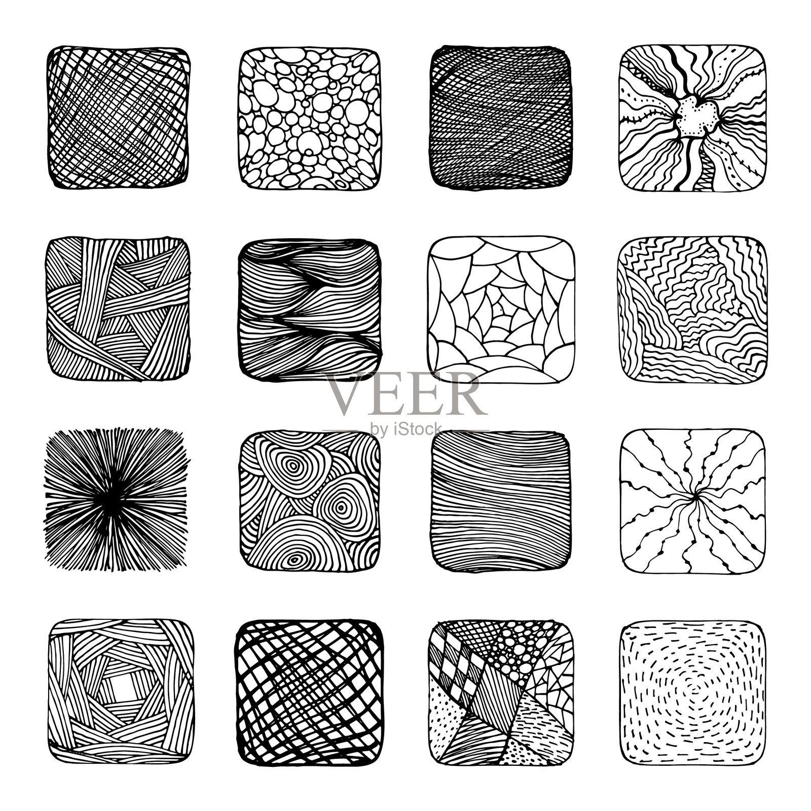 设置手绘涂鸦瓷砖背景插画图片素材