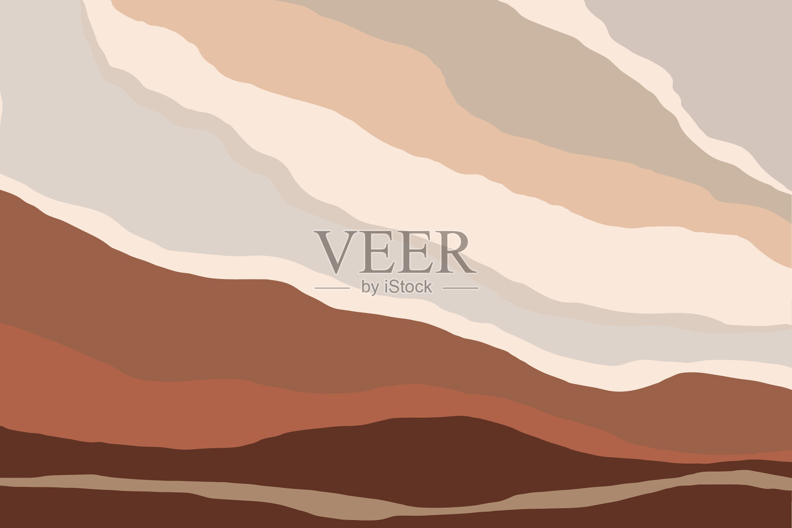 风景墙艺术插画山插画图片素材