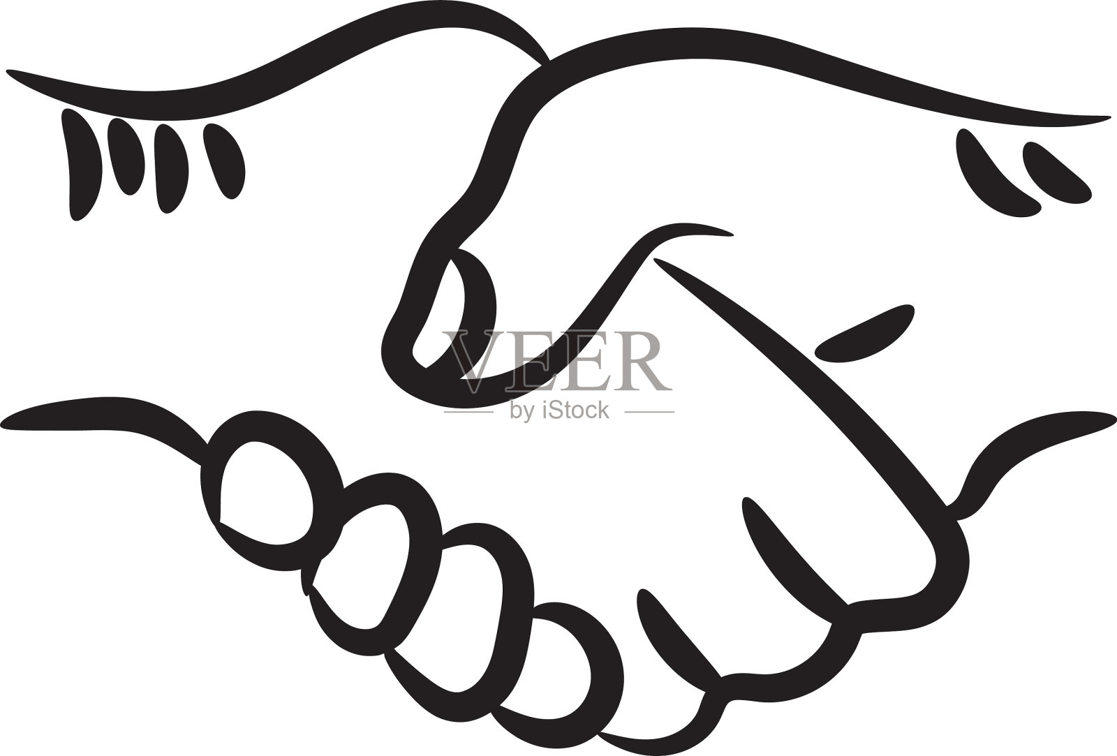 握手插画图片素材