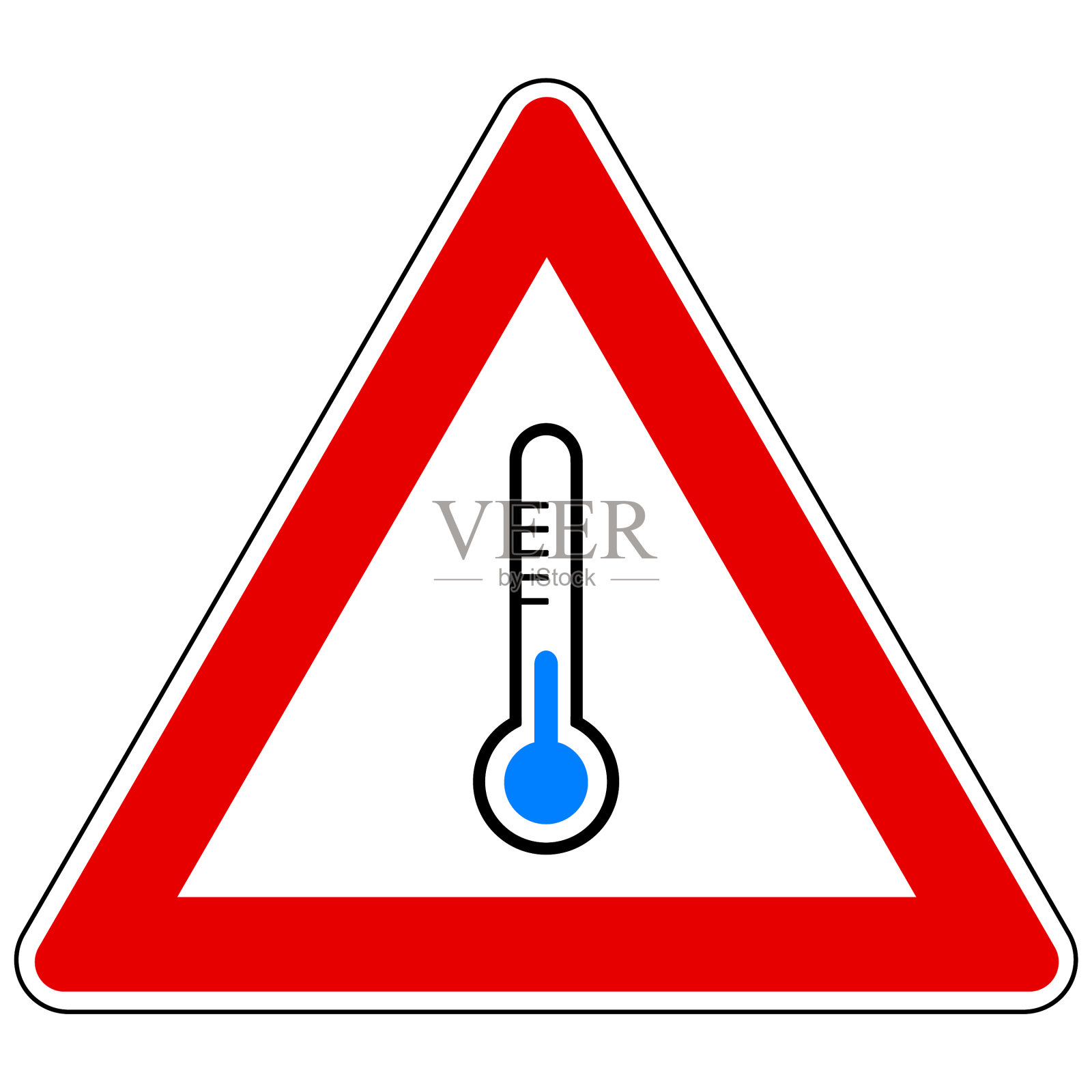 温度计和注意标志插画图片素材
