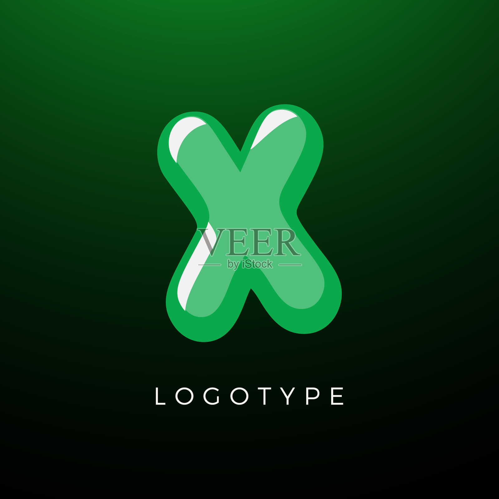 3d好玩的字母x儿童和欢乐风格的象征插画图片素材