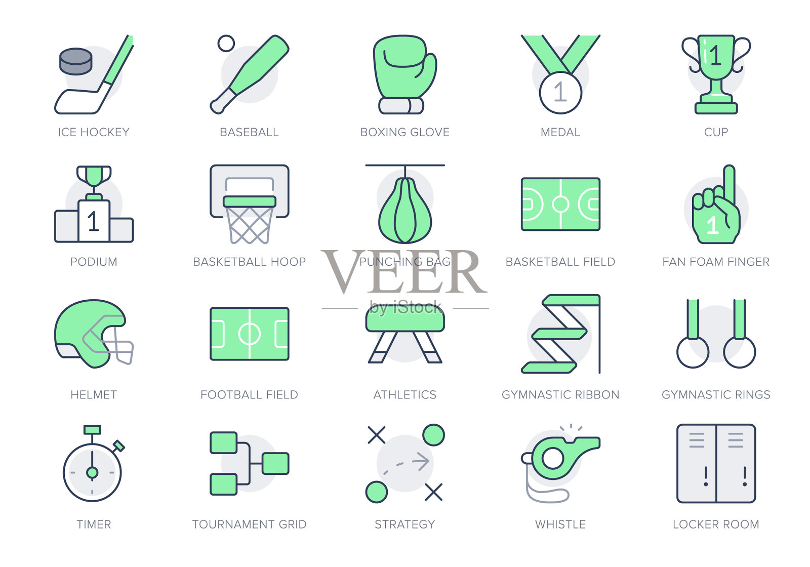 体育竞赛简单线条图标图标素材
