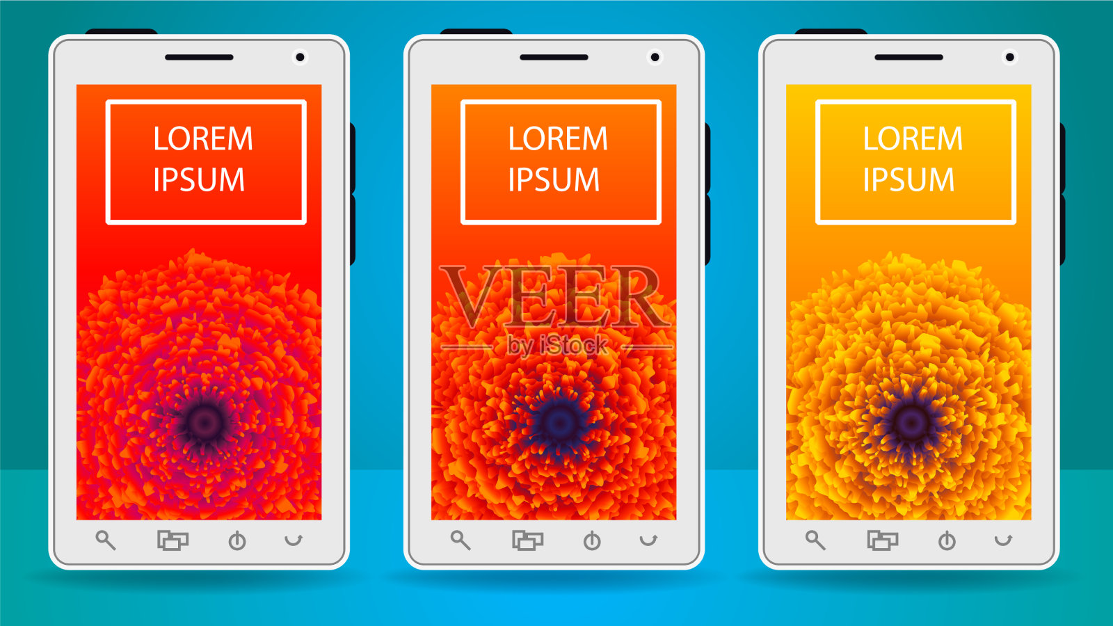 设置抽象壁纸与彩色的花朵插画图片素材