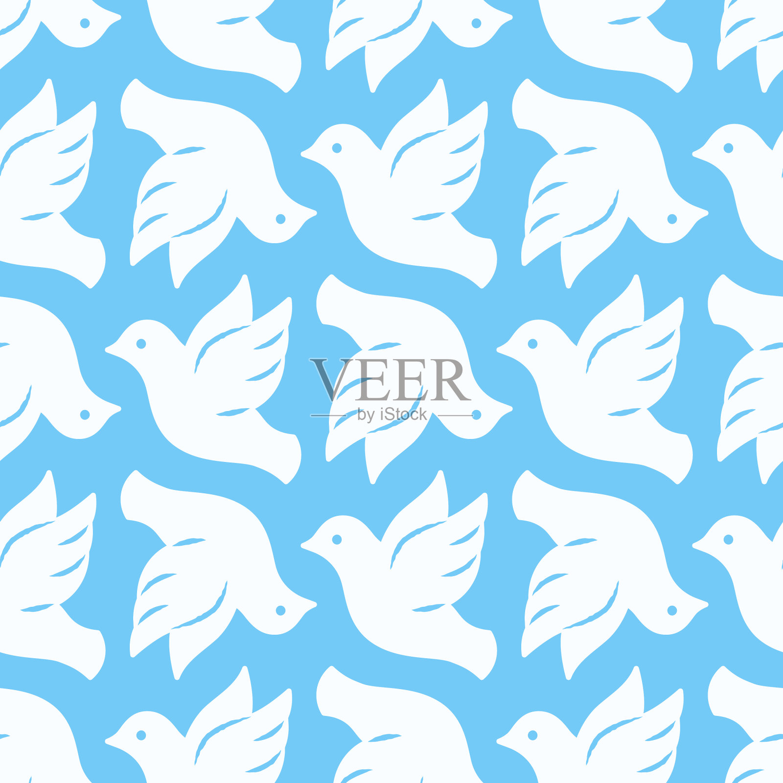 鸽子无缝模式插画图片素材