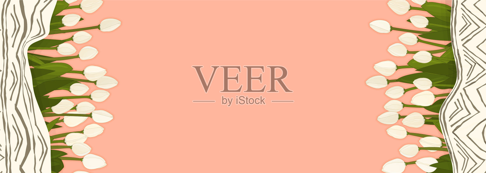 勾勒春天概念花束白色插画图片素材