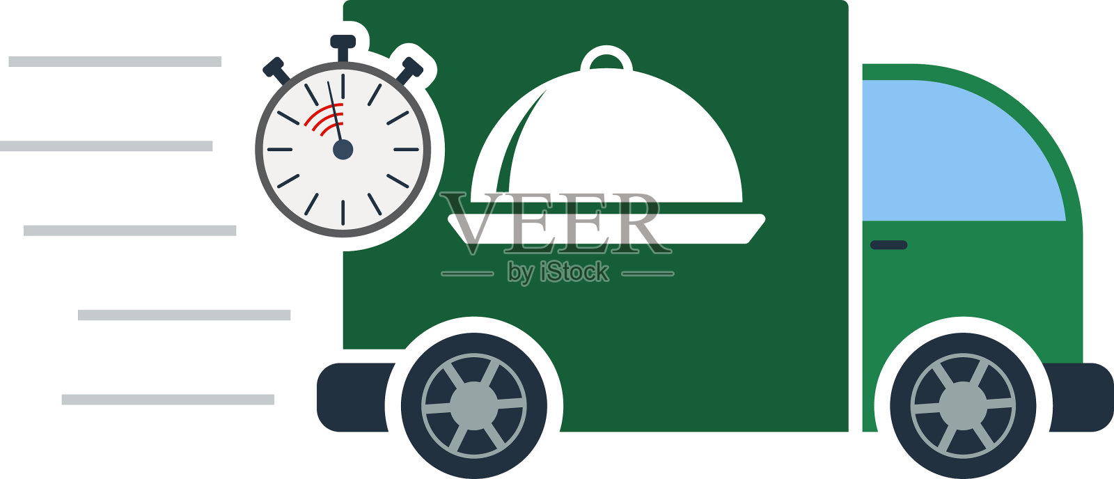 快餐配送车的标志插画图片素材