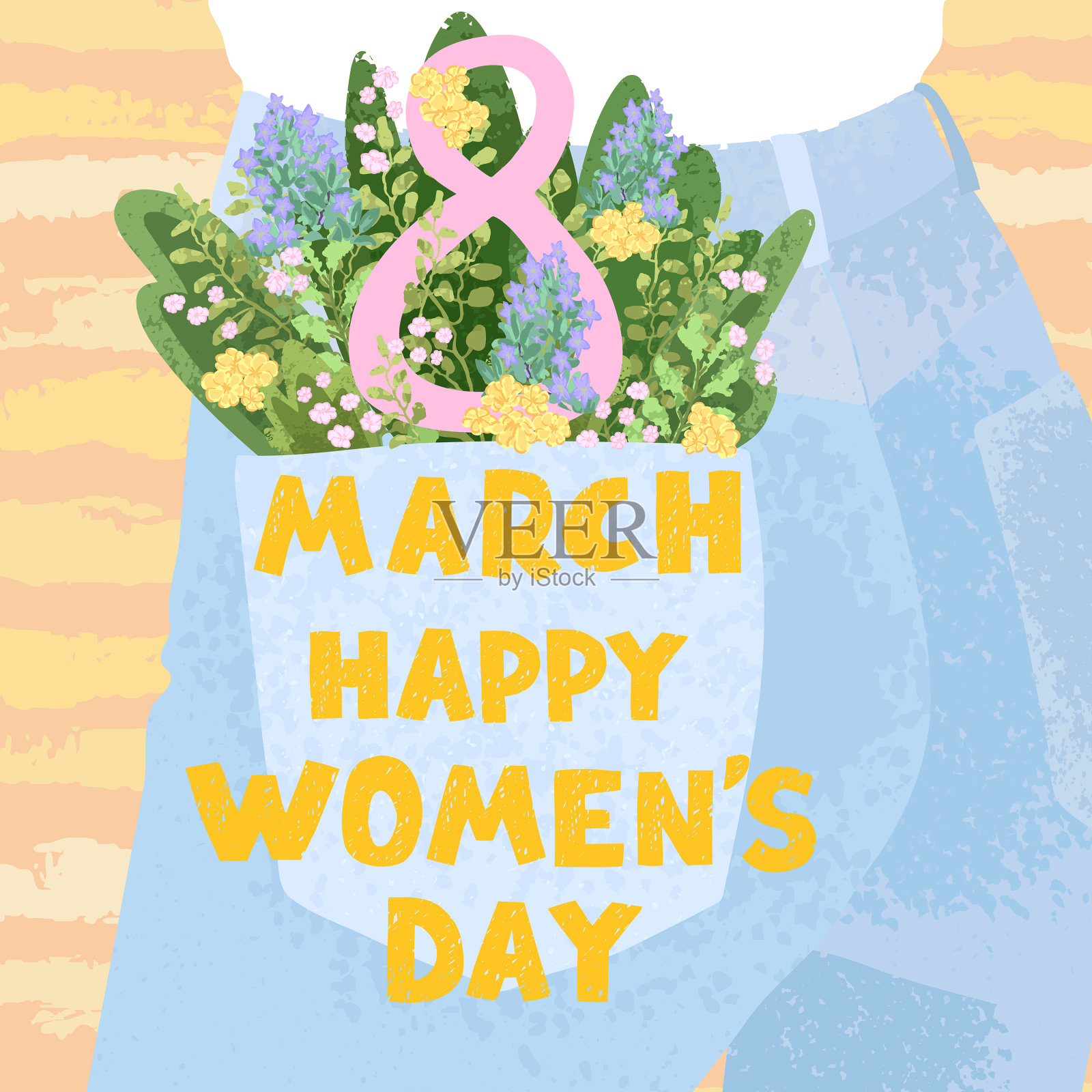 三八妇女节快乐伴可爱的插画图片素材