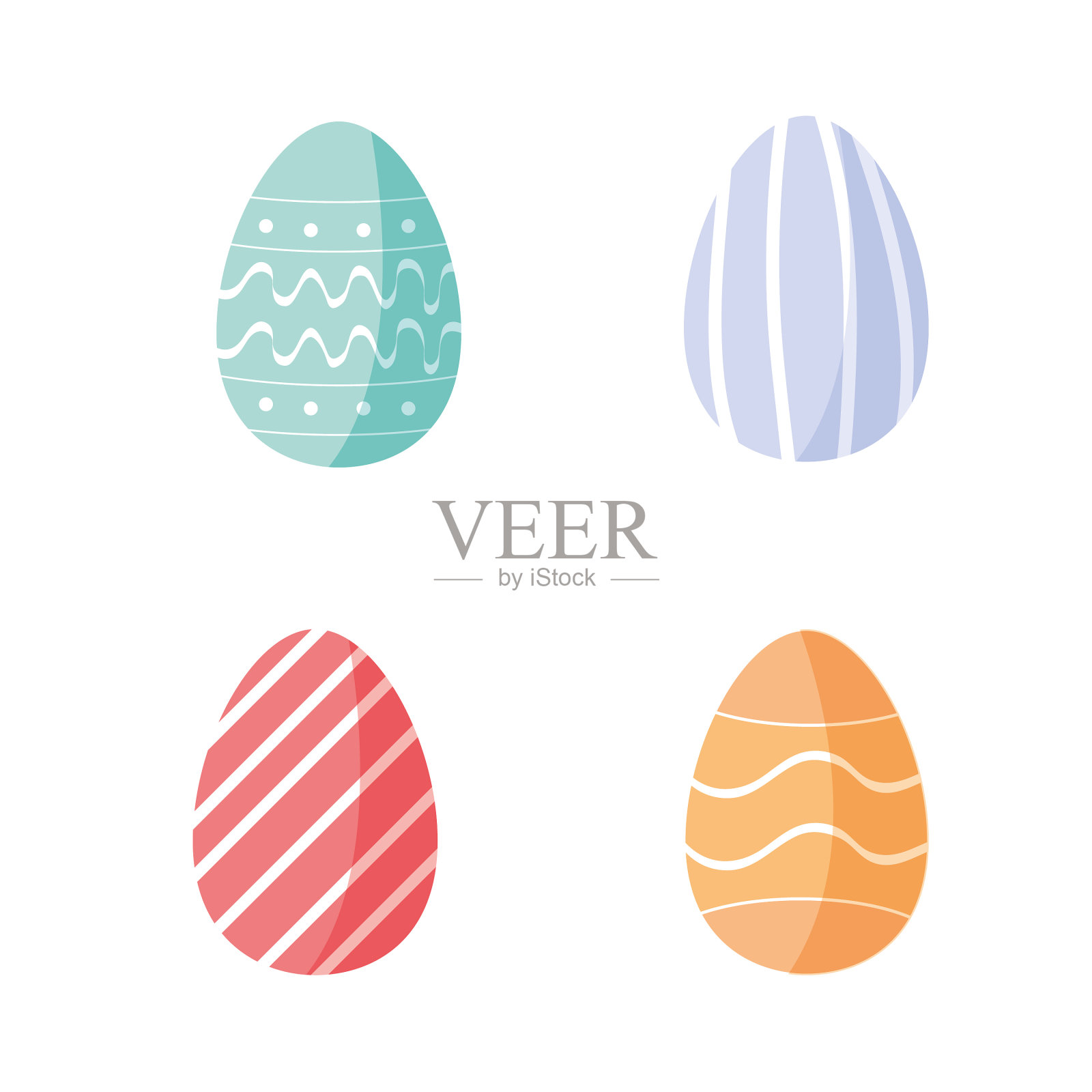 设置复活节彩蛋插画图片素材