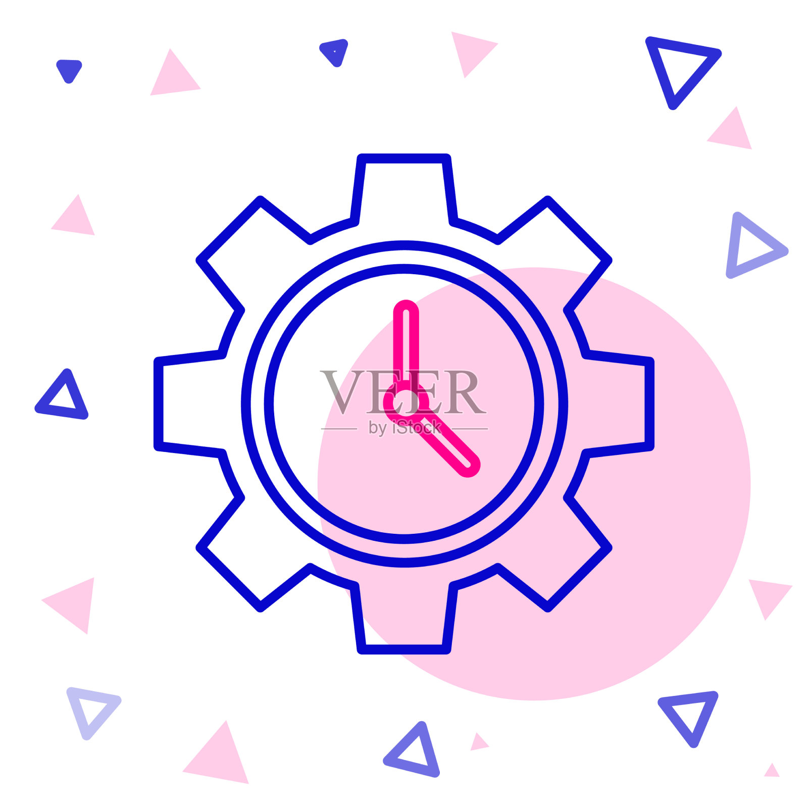 线路时间管理图标隔离在白色上插画图片素材