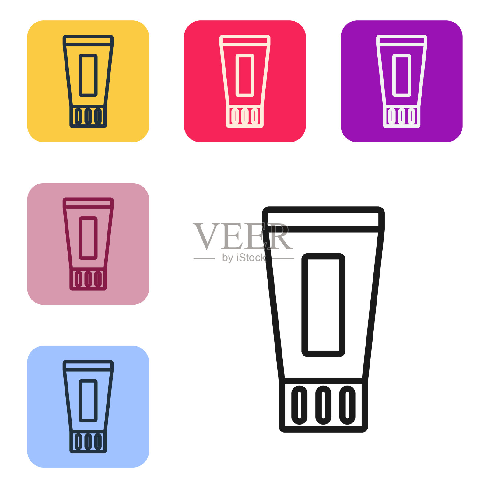 黑线管牙膏图标隔离上图标素材