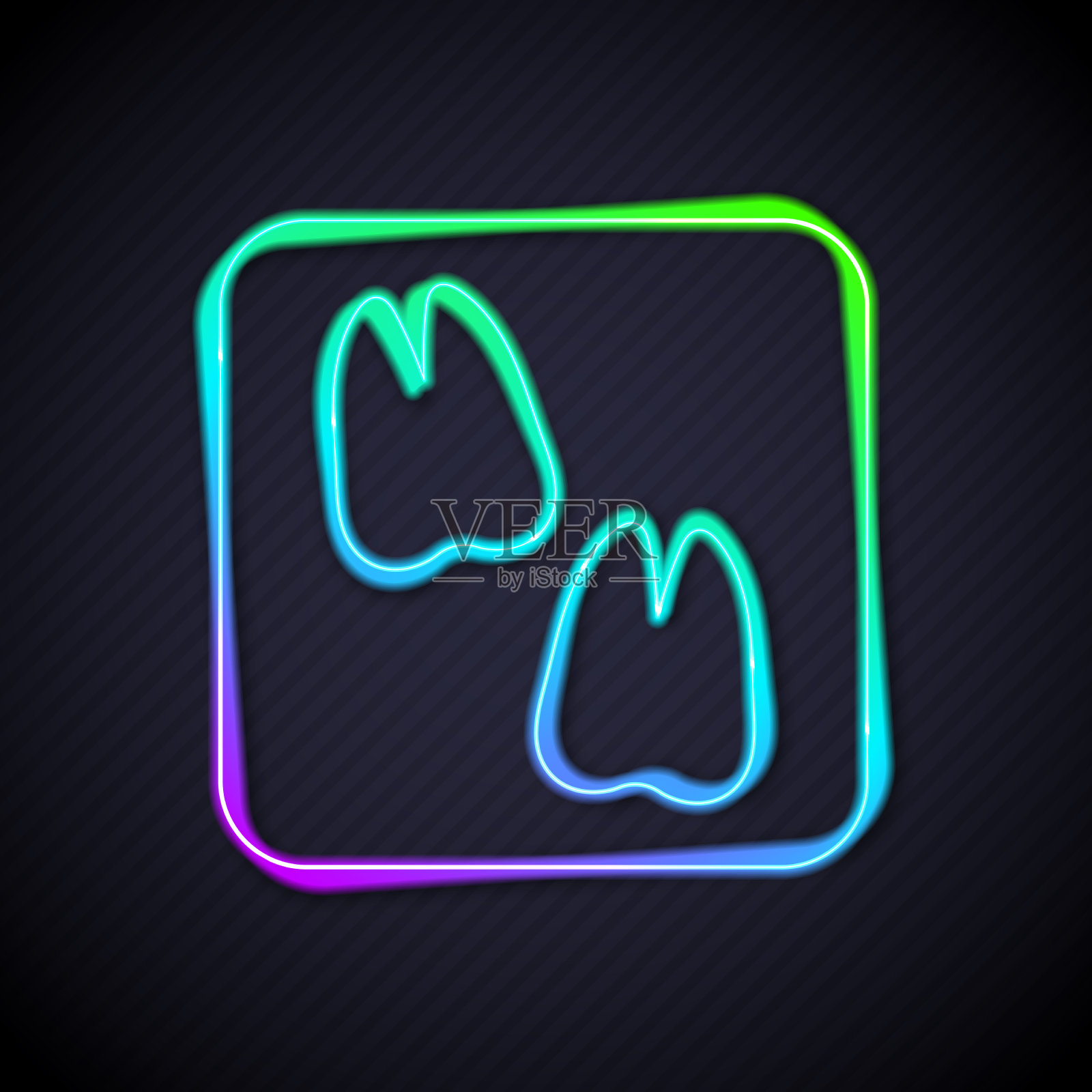 发光的霓虹线骆驼爪脚印图标插画图片素材